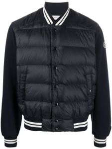 Moncler veste matelassée à patch logo - Bleu