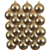24x Gouden glazen kerstballen 6 cm mat - thumbnail