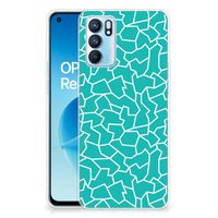 OPPO Reno 6 5G Hoesje maken Cracks Blue - thumbnail