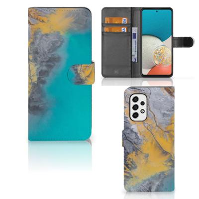 Samsung Galaxy A53 | Bookcase | Marble Blue Gold
