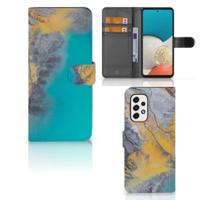 Samsung Galaxy A53 | Bookcase | Marble Blue Gold