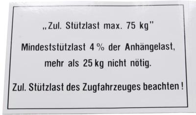 BÜNTE Load plate 75 kg 105x74 mm