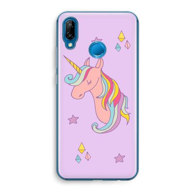 Roze eenhoorn: Huawei P20 Lite Transparant Hoesje