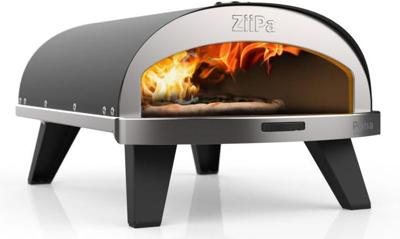 ZiiPa Pizza Oven Piana - Gasmodel - met Thermometer - Antraciet - voor ø 30 cm pizza&apos;s - Roterende pizzasteen