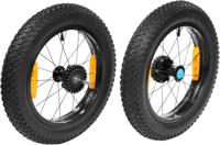 Cube fat wheels for double bicycle trailers