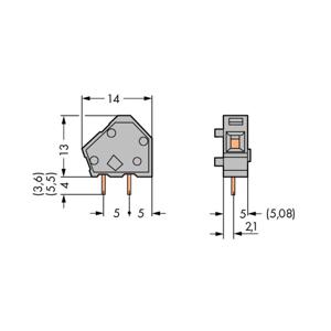 WAGO 236-710 Veerkrachtklemblok 2.50 mm² Aantal polen 1 Rood 600 stuk(s)