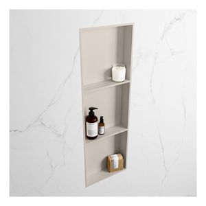 Wandnis Solid Surface Easy | In- en opbouw | 30x90x8 cm | 3 vakken | Linen