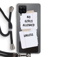 No Girls Allowed Unless: Samsung Galaxy A12 Transparant Hoesje met koord