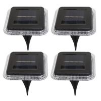 Buiten lampje/prik spots - 4x - solar verlichting - tuinpad/plant verlichting - LED - 10 cm