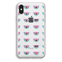 Smiley watermeloenprint: iPhone XS Transparant Hoesje