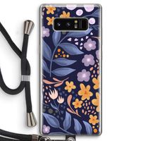 Flowers with blue leaves: Samsung Galaxy Note 8 Transparant Hoesje met koord