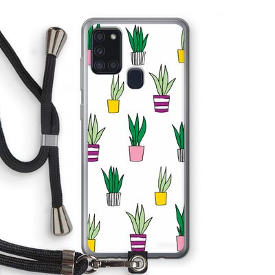 Sanseveria: Samsung Galaxy A21s Transparant Hoesje met koord