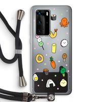 Happy bento friends: Huawei P40 Pro Transparant Hoesje met koord