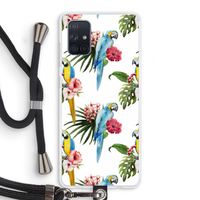 Kleurrijke papegaaien: Samsung Galaxy A71 Transparant Hoesje met koord