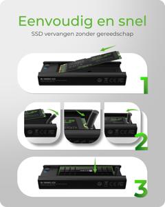 ICY BOX IB-180MC-C31 SDD-behuizing Zwart M.2