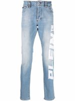 Philipp Plein jean droit à logo imprimé - Bleu