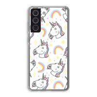 Rainbow Unicorn: Samsung Galaxy S21 FE Transparant Hoesje
