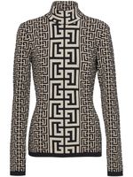 Balmain pull en maille intarsia à col roulé - Noir