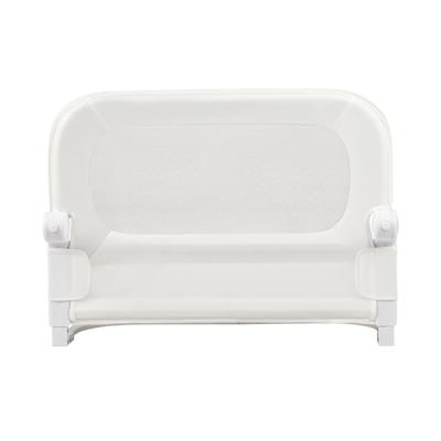 Opvouwbaar Bedhekje voor Peuters Verstelbaar Babybedhekje met Afneembare Oxford-Stofbekleding en Stevig U-vormig Frame Valbeveiliging met Y-vormig Gordelsysteem en Gesp-S-Wit