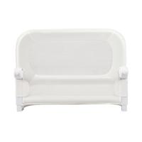 Opvouwbaar Bedhekje voor Peuters Verstelbaar Babybedhekje met Afneembare Oxford-Stofbekleding en Stevig U-vormig Frame Valbeveiliging met Y-vormig Gordelsysteem en Gesp-S-Wit