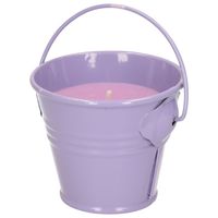 Citronella kaarsen - in zink potje - set 3x - paars - 5 branduren