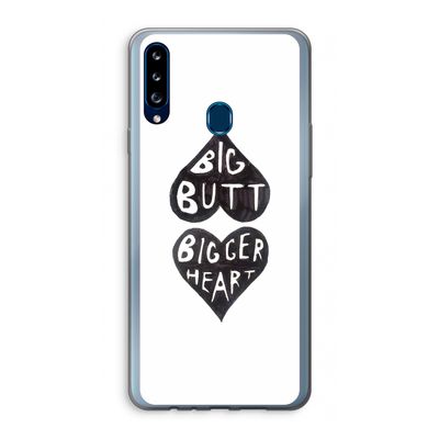 Big butt bigger heart: Samsung Galaxy A20s Transparant Hoesje