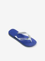 Teenslippers voor kinderen Brasil logo HAVAÏANAS marineblauw/wit