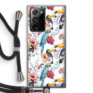 Bloemen tukan: Samsung Galaxy Note 20 Ultra / Note 20 Ultra 5G Transparant Hoesje met koord