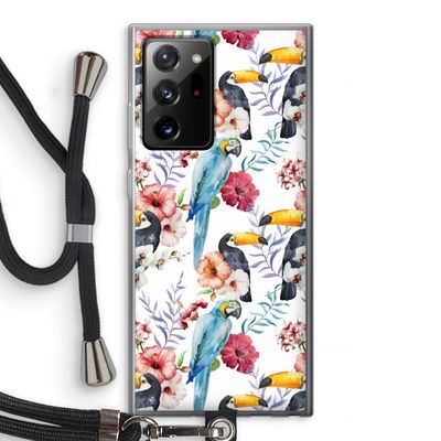Bloemen tukan: Samsung Galaxy Note 20 Ultra / Note 20 Ultra 5G Transparant Hoesje met koord