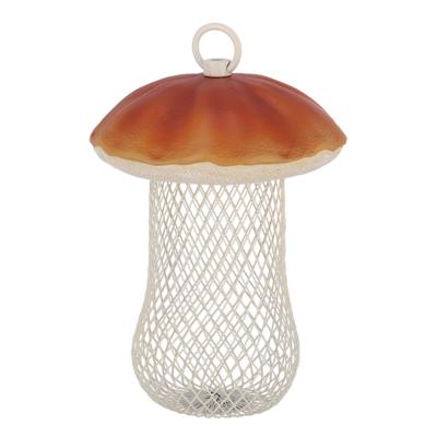 Voedersilo noten Fungi - eekhoorntjesbrood - bruin - PVC/ijzer - 13 x 18 cm - notensilo voor vogels