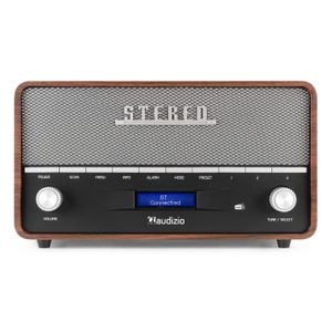 XL DAB radio met Bluetooth model 2023 - Retro radio - DAB+ / FM - Werkt ook op batterijen - Audizio Corno