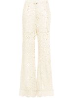 ROTATE BIRGER CHRISTENSEN pantalon ample en crochet - Blanc