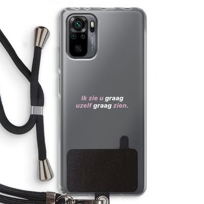 uzelf graag zien: Xiaomi Redmi Note 10 Pro Transparant Hoesje met koord