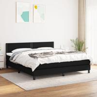 Boxspring met matras stof zwart 160x200 cm