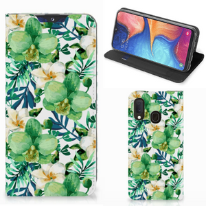 Samsung Galaxy A20e Smart Cover Orchidee Groen