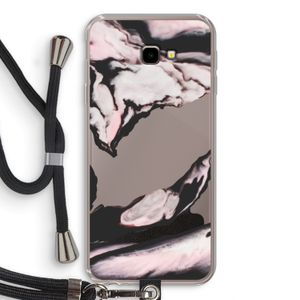 Roze stroom: Samsung Galaxy J4 Plus Transparant Hoesje met koord