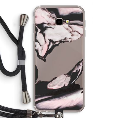 Roze stroom: Samsung Galaxy J4 Plus Transparant Hoesje met koord
