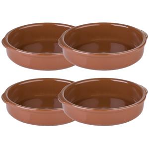 Regas Ovenschalen terracotta - 4x stuks - D20 cm - aardewerk - 400 ml - Tapas schalen