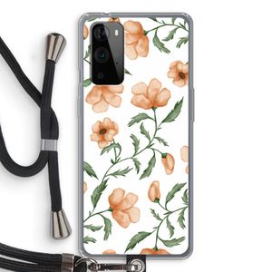 Peachy flowers: OnePlus 9 Pro Transparant Hoesje met koord