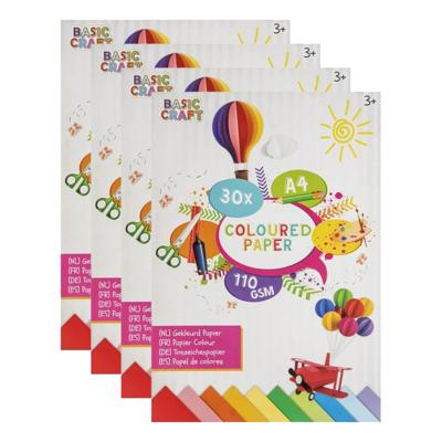 Gekleurd papier - 120x vellen - A4-formaat - knutselpapier/tekenpapier Gekleurd papier - 120x vellen - A4-formaat - knutselpapier/tekenpapier