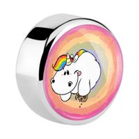 Disk met Chubby Unicorn Design Chirurgisch staal 316L Balletjes, staafjes en meer