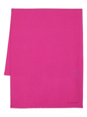 Emporio Armani écharpe nervurée à logo en jacquard - Rose