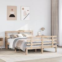 Bedframe met hoofdbord massief grenenhout 140x190 cm
