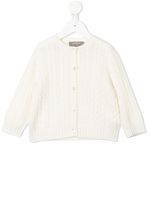 N.PEAL KIDS cardigan en maille torsadée - Blanc