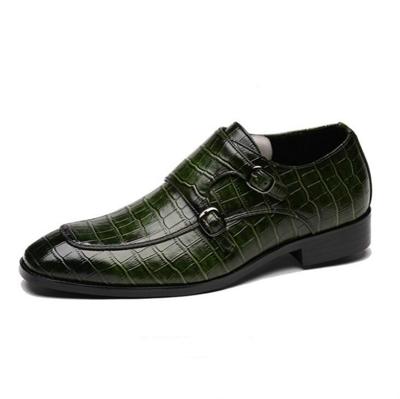 Krokodil patroon Business platte onderkant lederen formele schoenen grootte: 39 (groen)