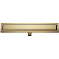 Wiesbaden Douchegoot Geborsteld Messing 80x7cm met Tegelrooster en Flens