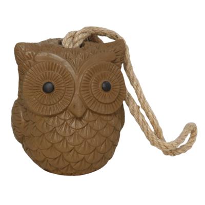 Gerimport Deurstop Uil - bruin- beton - 13 x 13 x 15 cm - woonaccessoires - deurstopper