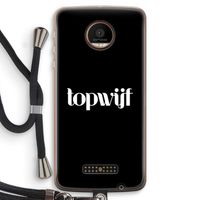 Topwijf Zwart: Motorola Moto Z Force Transparant Hoesje met koord