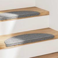 VidaXL Trapmatten zelfklevend 15 st 56x17x3 cm grijs