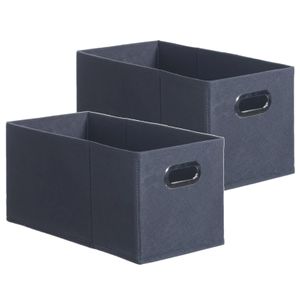 Set van 4x stuks opbergmand/kastmand 7 liter donkergrijs linnen 31 x 15 x 15 cm